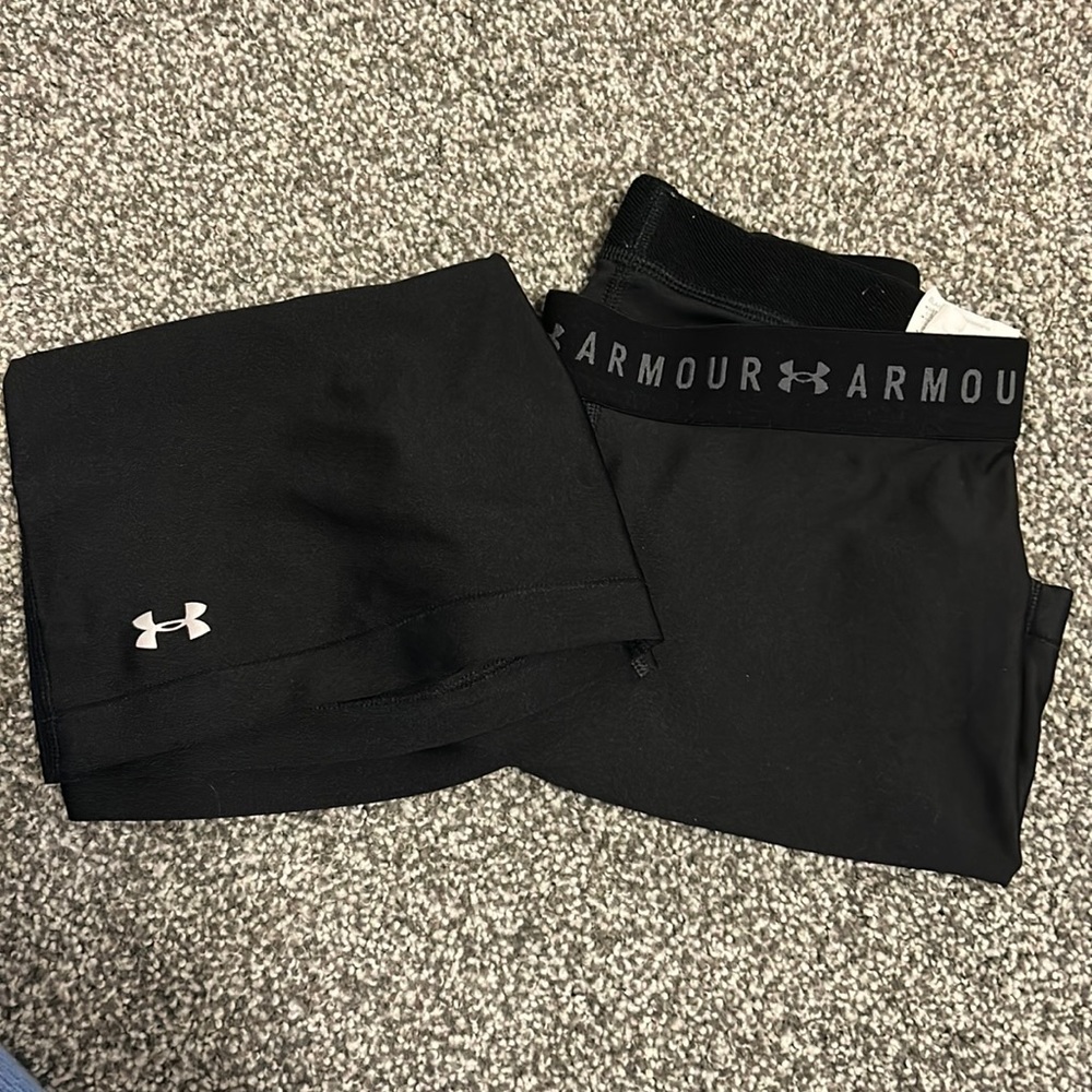 TWO black under armour spandex